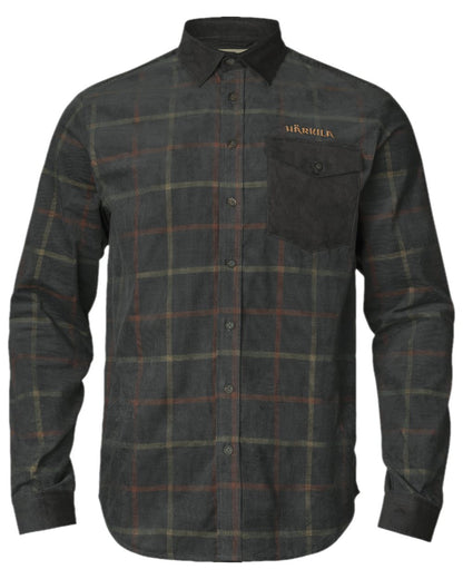 Phantom Coloured Harkila Kaldfjord Corduroy Check Shirt on white background #colour_phantom