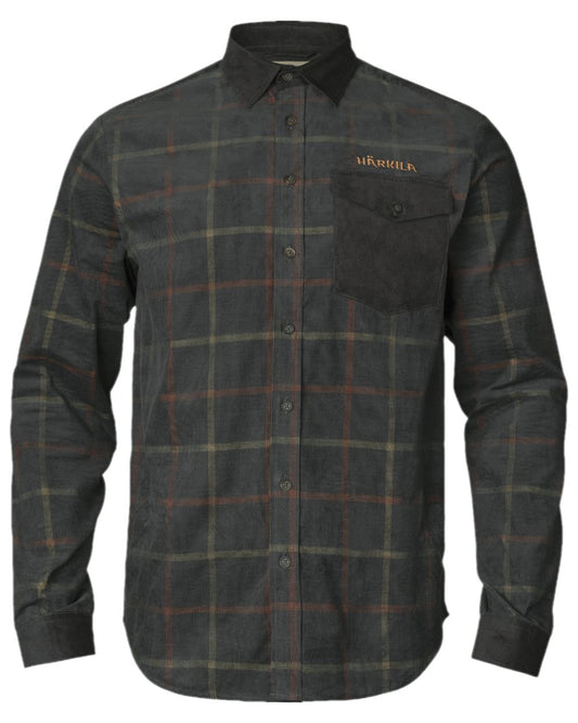 Phantom Coloured Harkila Kaldfjord Corduroy Check Shirt on white background #colour_phantom