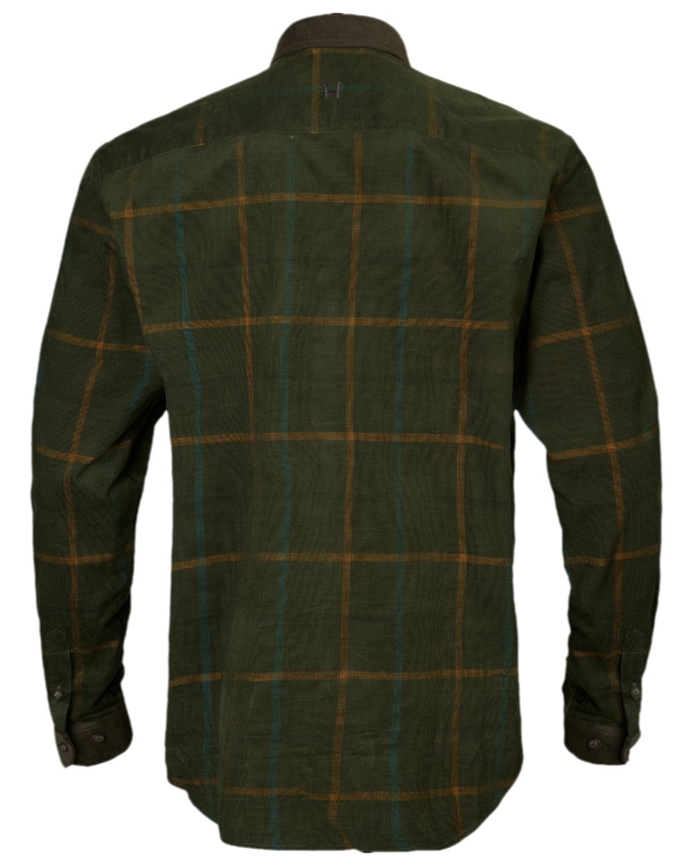 Willow Green Check Coloured Harkila Kaldfjord Corduroy Check Shirt on outdoor background #colour_willow-green-check