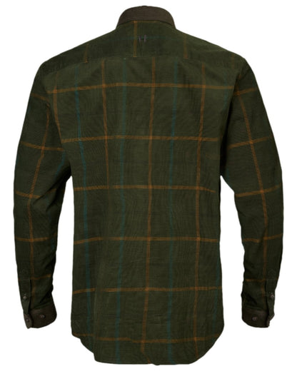 Willow Green Check Coloured Harkila Kaldfjord Corduroy Check Shirt on outdoor background #colour_willow-green-check