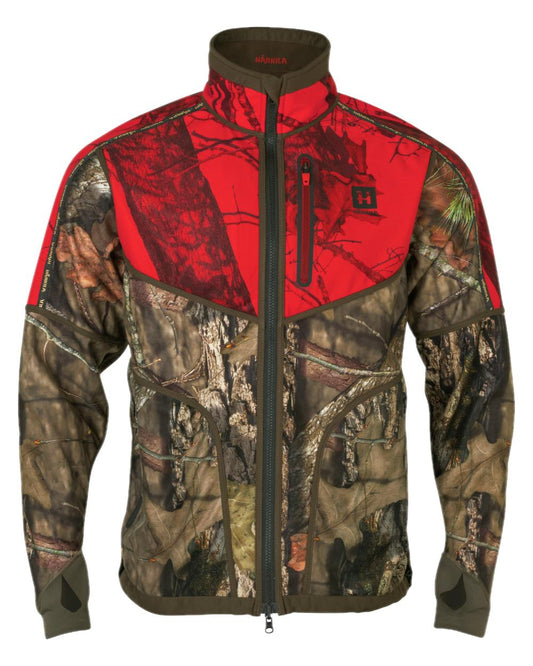 Hunting Green Mossy Oak Break-up Country Coloured Harkila Kamko Camo Reversible WSP Jacket on white background #colour_hunting-green-mossy-oak-break-up-country