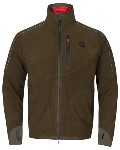 Hunting Green Mossy Oak Break-up Country Coloured Harkila Kamko Camo Reversible WSP Jacket on white background #colour_hunting-green-mossy-oak-break-up-country