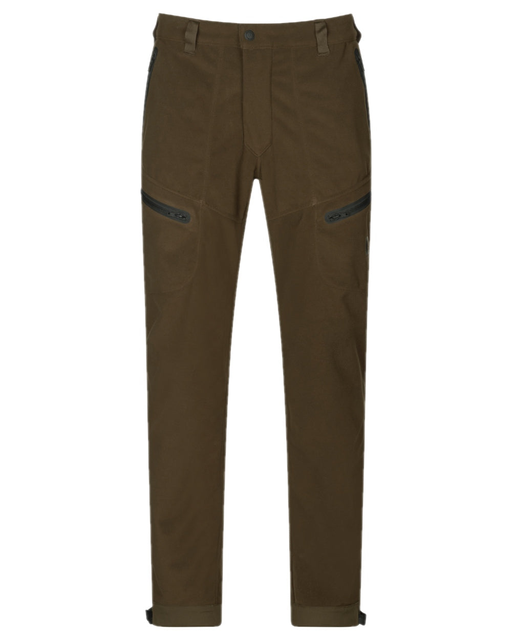 Hunting Green MossyOak Coloured Harkila Kamko Camo Reversible WSP Trousers on white background #colour_hunting-green-mossyoak