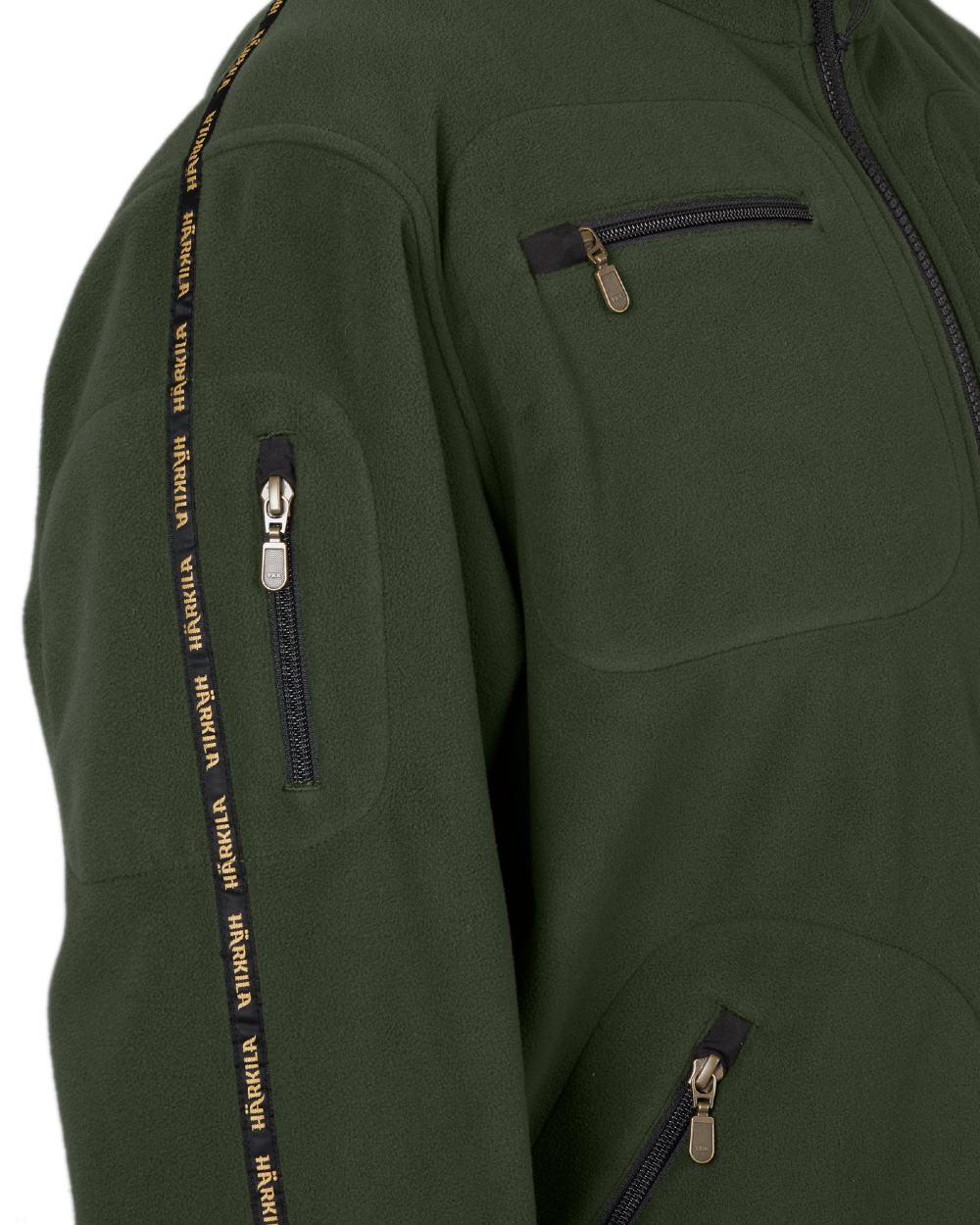 Grey Green Coloured Harkila Kamko Fleece on white background #colour_grey-green