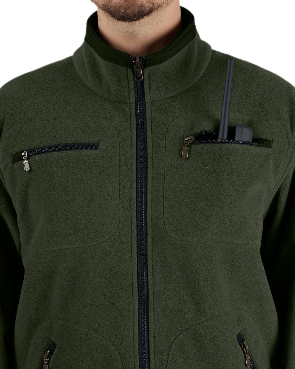 Grey Green Coloured Harkila Kamko Fleece on white background #colour_grey-green