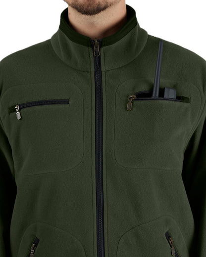 Grey Green Coloured Harkila Kamko Fleece on white background #colour_grey-green