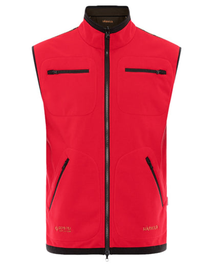 Brown Red Coloured Harkila Kamko Fleece Waistcoat on white background #colour_brown-red