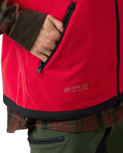 Brown Red Coloured Harkila Kamko Fleece Waistcoat on white background #colour_brown-red