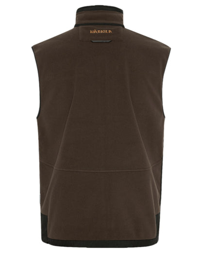 Brown Red Coloured Harkila Kamko Fleece Waistcoat on white background #colour_brown-red