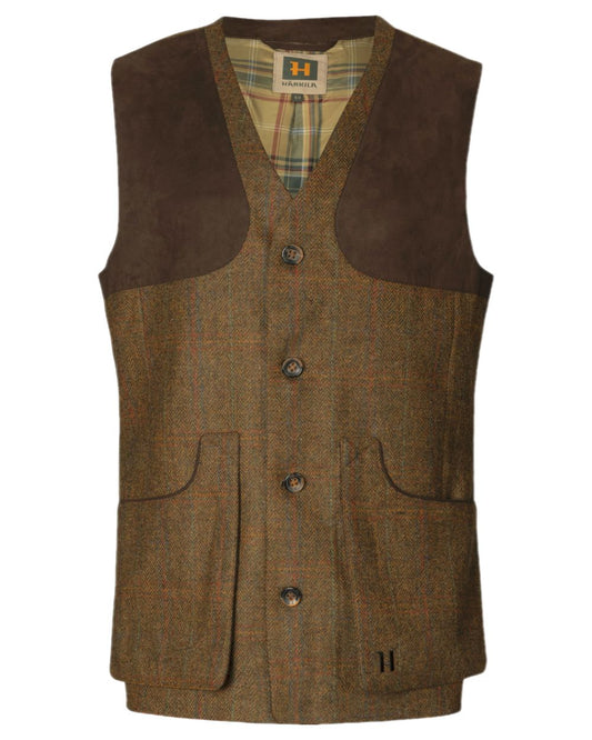 Terragon Brown Coloured Harkila Kenmore Shooting Waistcoat on white background #colour_terragon-brown