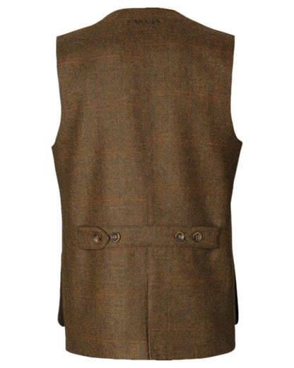 Terragon Brown Coloured Harkila Kenmore Shooting Waistcoat on white background #colour_terragon-brown