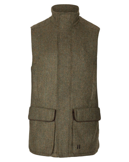 Forest Green Herringbone Coloured Harkila Kenmore Waistcoat on white background #colour_forest-green-herringbone