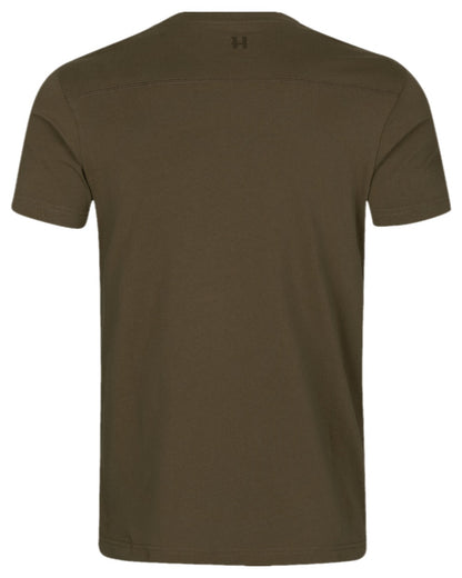 Willow Green Coloured Harkila Logo Short Sleeve T-Shirt on white background #colour_willow-green