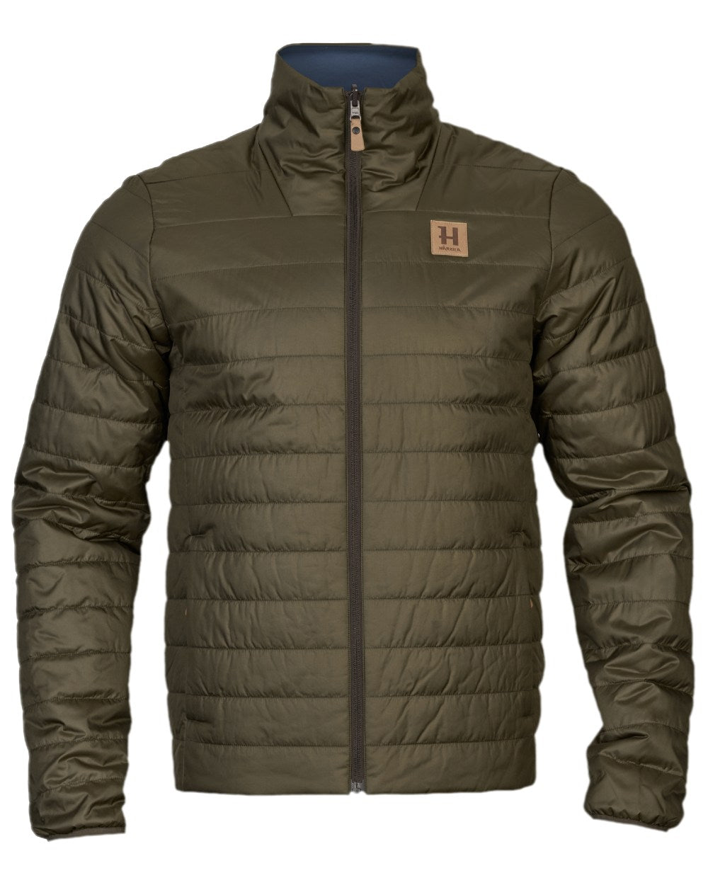 Willow Green Sea Blue Coloured Harkila Mens Kalix HSP Jacket on white background #colour_willow-green-sea-blue
