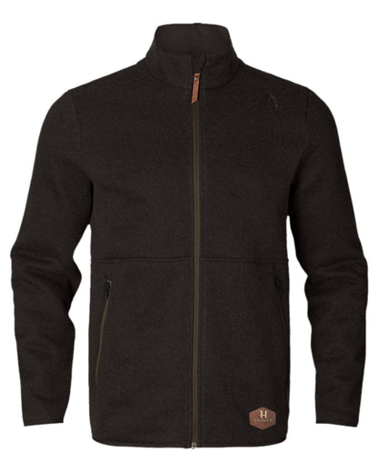 Shadow Brown Coloured Harkila Metso Full Zip Fleece Jacket on white background #colour_shadow-brown