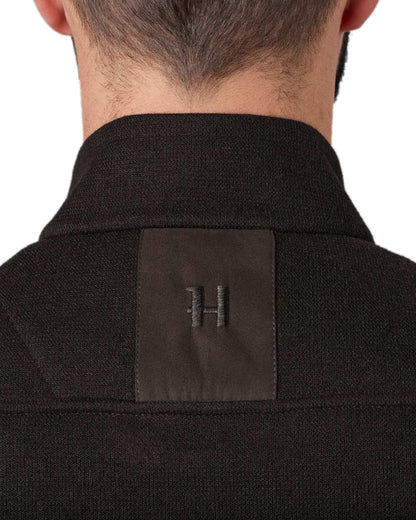 Shadow Brown Coloured Harkila Metso Full Zip Fleece Jacket on white background #colour_shadow-brown
