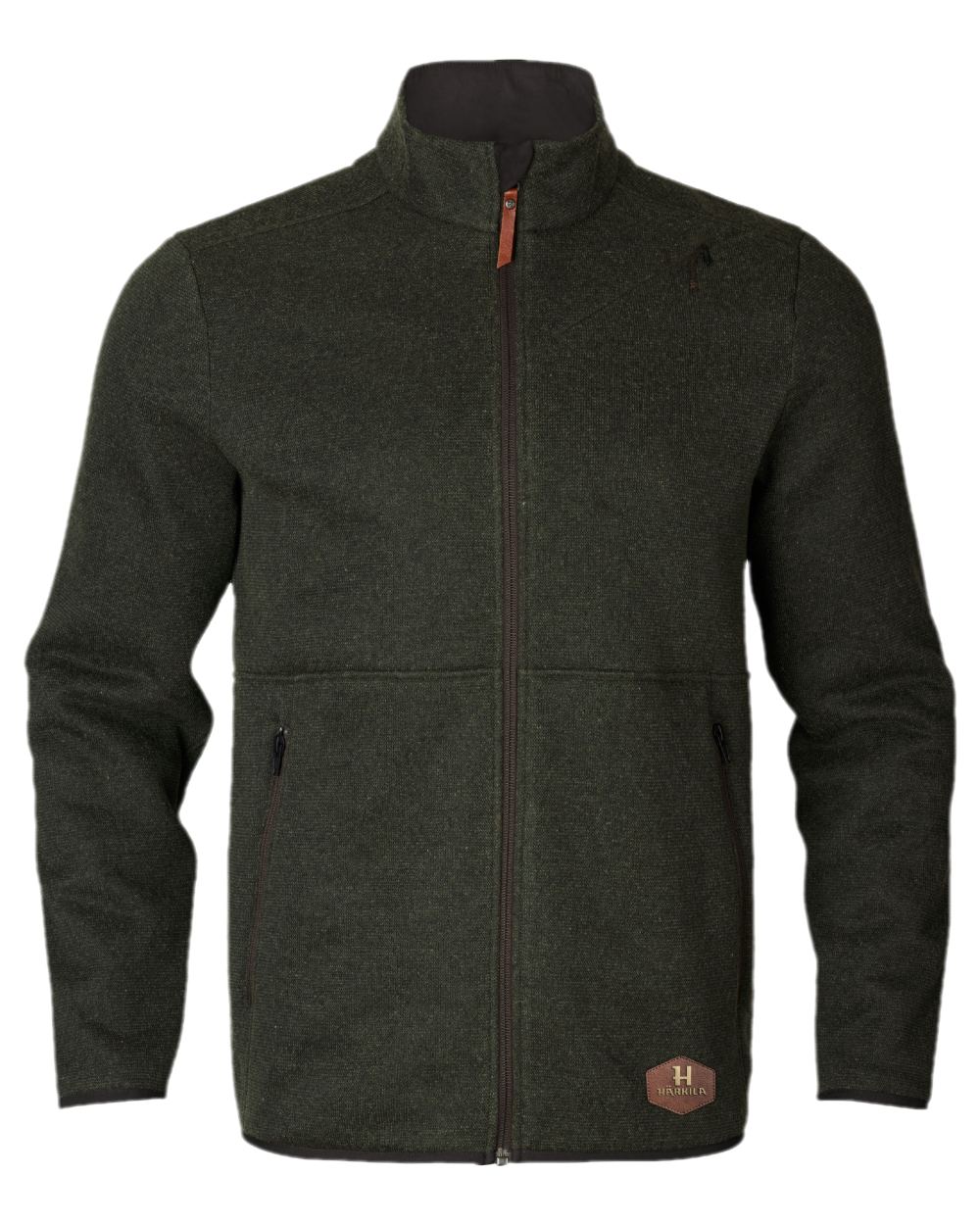 Willow Green Coloured Harkila Metso Full Zip Fleece Jacket on white background #colour_willow-green