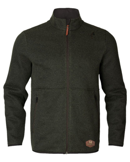 Willow Green Coloured Harkila Metso Full Zip Fleece Jacket on white background #colour_willow-green