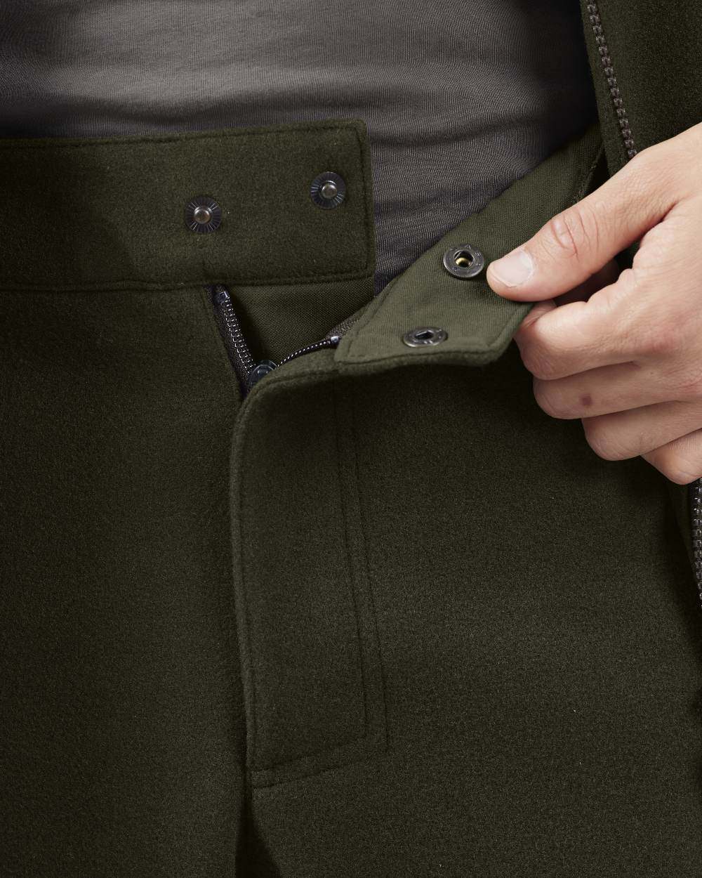 Willow Green Harkila Metso Hybrid Trousers on white background #colour_willow-green