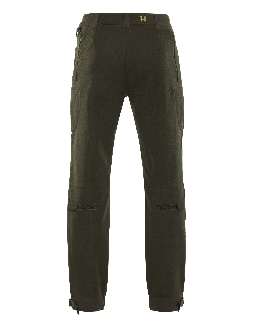 Willow Green Harkila Metso Hybrid Trousers on white background #colour_willow-green