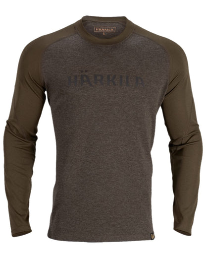 Willow Green Coloured Harkila Metso Long Sleeve T-Shirt on white background #colour_willow-green