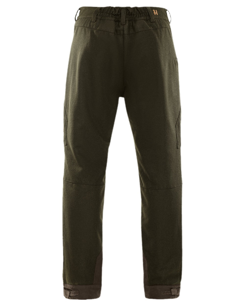 Willow Green Shadow Brown Coloured Harkila Metso Winter Trousers on white background #colour_willow-green-shadow-brown