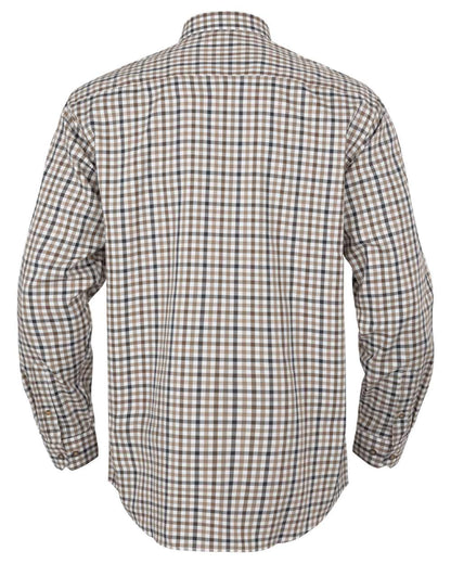 Blue Beige Check Coloured Harkila Milford Shirt on white background #colour_blue-beige-check