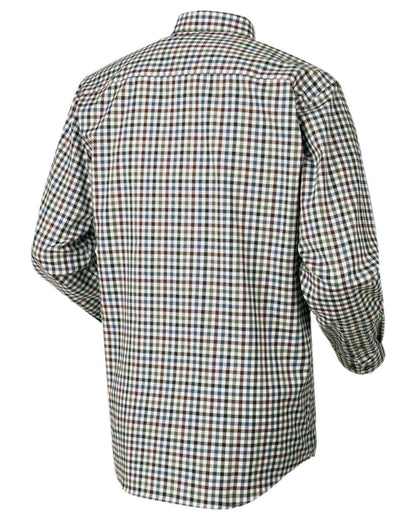 Burgundy Check Coloured Harkila Milford Shirt on white background #colour_burgundy-check