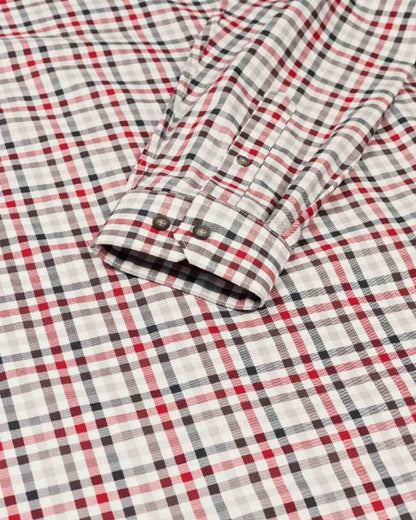 Jester Red Check Coloured Harkila Milford Shirt on white background #colour_jester-red-check