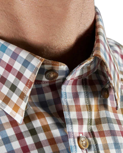 Multi Check Coloured Harkila Milford Shirt on white background #colour_multi-check