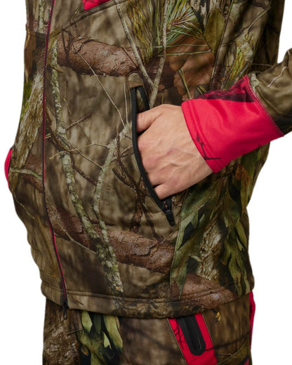 Mossy Oak Break-Up Country Coloured Harkila Moose Hunter 2.0 Fleece Jacket on white background #colour_mossy-oak-break-up-country