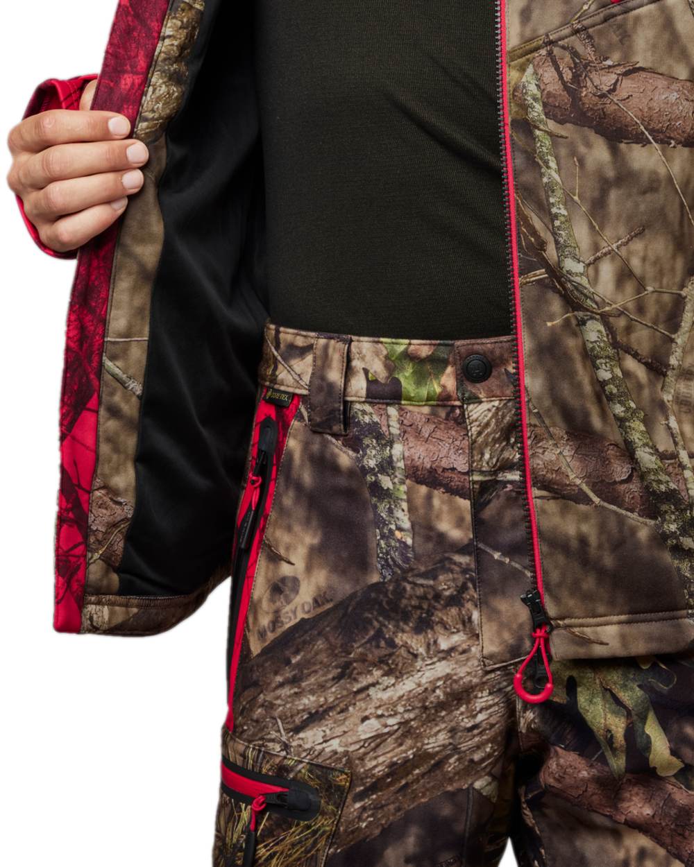 Mossy Oak Break-Up Country Coloured Harkila Moose Hunter 2.0 Fleece Jacket on white background #colour_mossy-oak-break-up-country