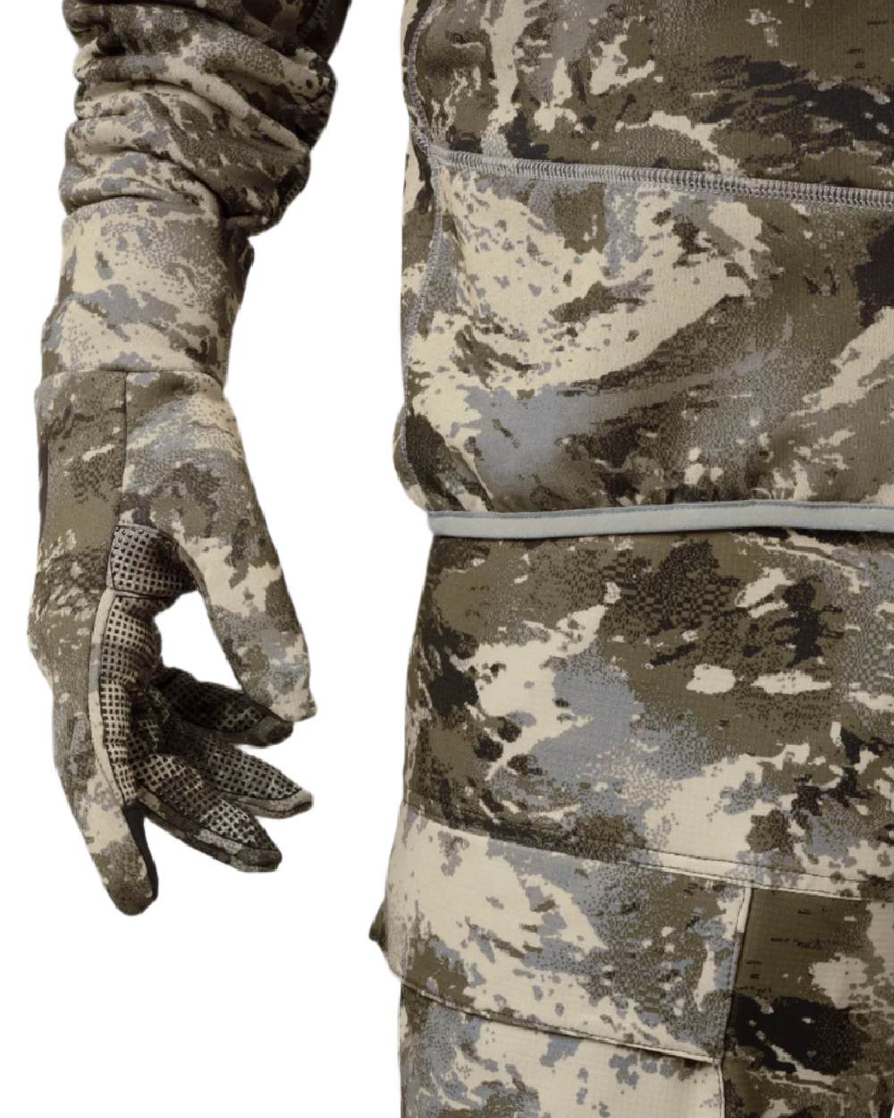 AXIS Mountain Coloured Harkila Mountain Hunter Expedition Fleece Gloves on white background #colour_axis-mountain