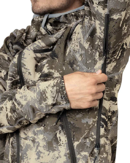 AXIS Mountain Coloured Harkila Mountain Hunter Expedition Fleece Hoodie on white background #colour_axis-mountain