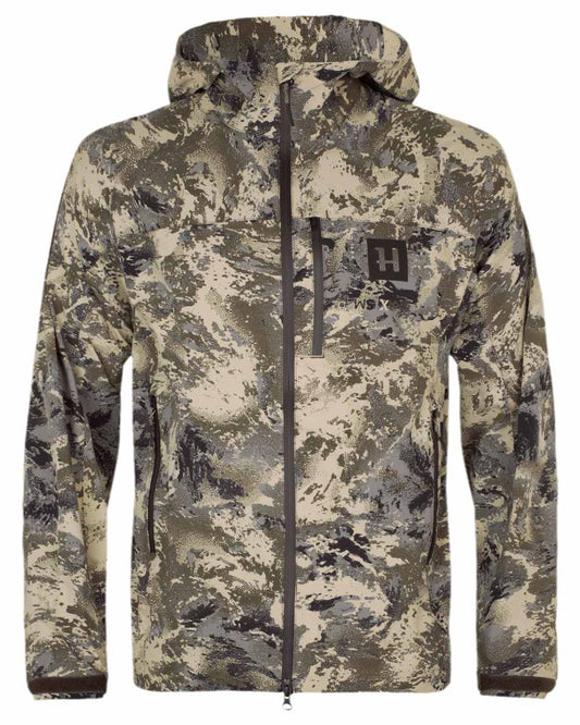 AXIS Mountain Coloured Harkila Mountain Hunter Expedition HWS Packable Jacket on white background #colour_axis-mountain