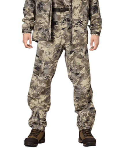 AXIS Mountain Coloured Harkila Mountain Hunter Expedition HWS Packable Trousers on white background #colour_axis-mountain
