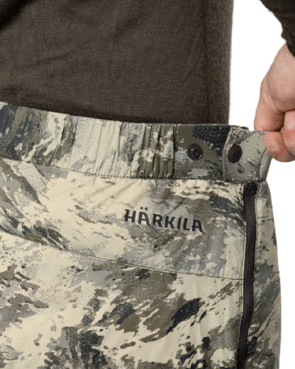 AXIS Mountain Coloured Harkila Mountain Hunter Expedition Packable Down Trousers on white background #colour_axis-mountain