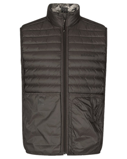 AXIS Mountain Shadow Brown Coloured Harkila Mountain Hunter Expedition Reversible Down Waistcoat on white background #colour_axis-mountain-shadow-brown