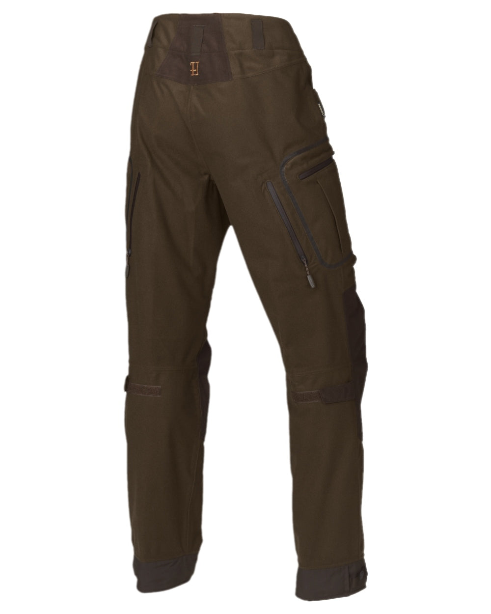 Hunting Green Shadow Brown Coloured Harkila Mountain Hunter Trousers on white background #colour_hunting-green-shadow-brown