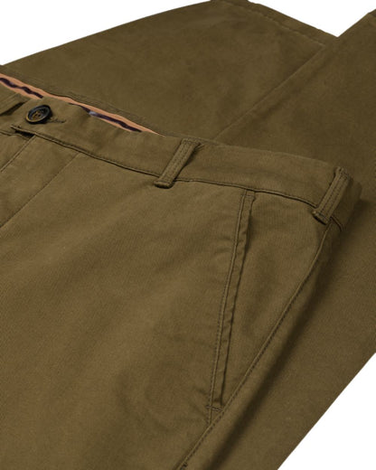 Olive Coloured Harkila Norberg Chinos on white background #colour_olive