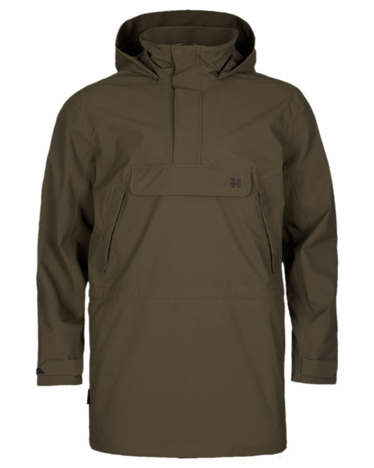 Willow Green Coloured Harkila Orton Tech HWS Packable Smock on white background #colour_willow-green