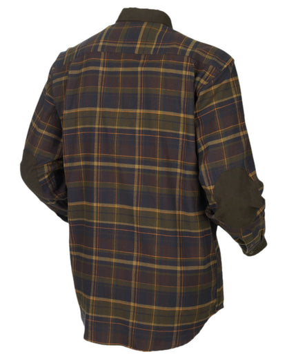 Mellow Brown Check Coloured Harkila Pajala Check Shirt on white background #colour_mellow-brown-check