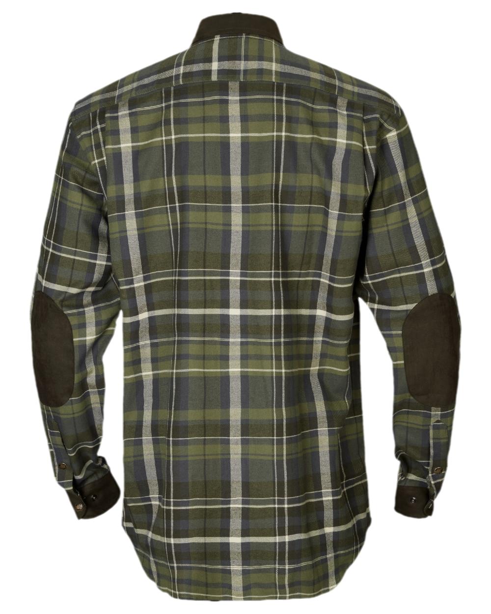 Olive Check Coloured Harkila Pajala Check Shirt on white background #colour_olive-check