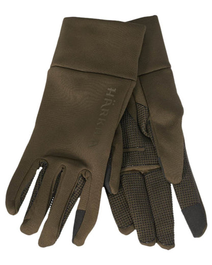Willow Green Coloured Harkila Power Stretch Gloves on white background #colour_willow-green