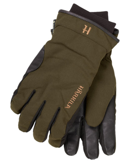 Willow Green Shadow Brown Coloured Harkila Pro Hunter GTX Gloves on white background #colour_wilow-green-shadow-brown