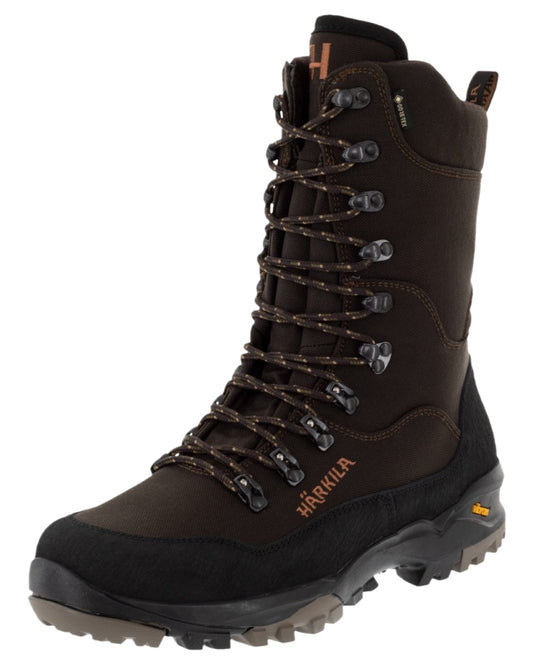 Shadow Brown Coloured Harkila Pro Hunter Light Hi GTX Boots on white background #colour_shadow-brown
