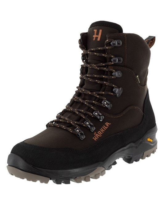 Shadow Brown Coloured Harkila Pro Hunter Light Mid GTX Boots on white background #colour_shadow-brown