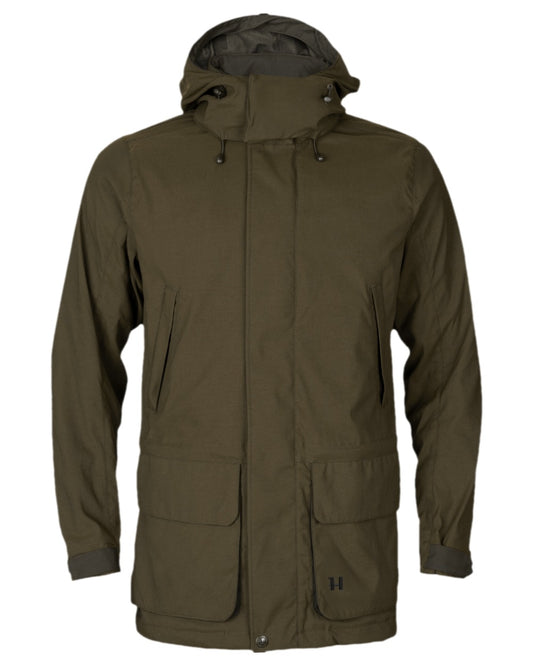 Willow Green Coloured Harkila Pro Hunter Shooting GTX Jacket on white background #colour_willow-green