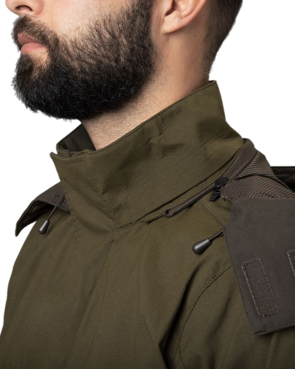Willow Green Coloured Harkila Pro Hunter Shooting GTX Jacket on white background #colour_willow-green
