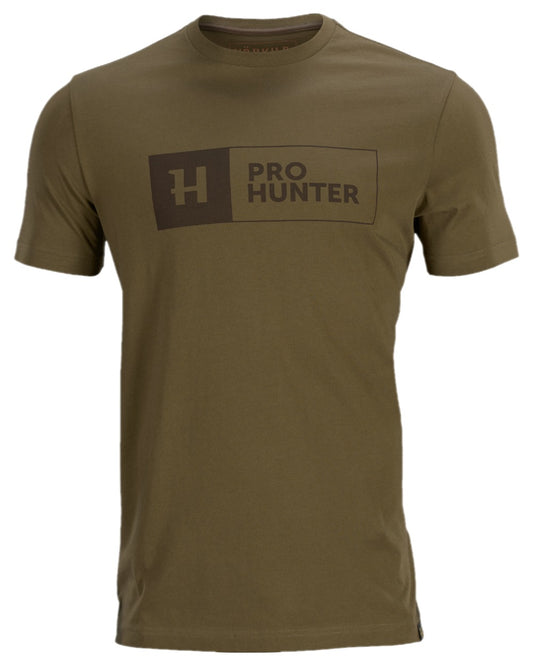 Light Willow Green Coloured Harkila Pro Hunter Short Sleeve T-Shirt on white background #colour_light-willow-green